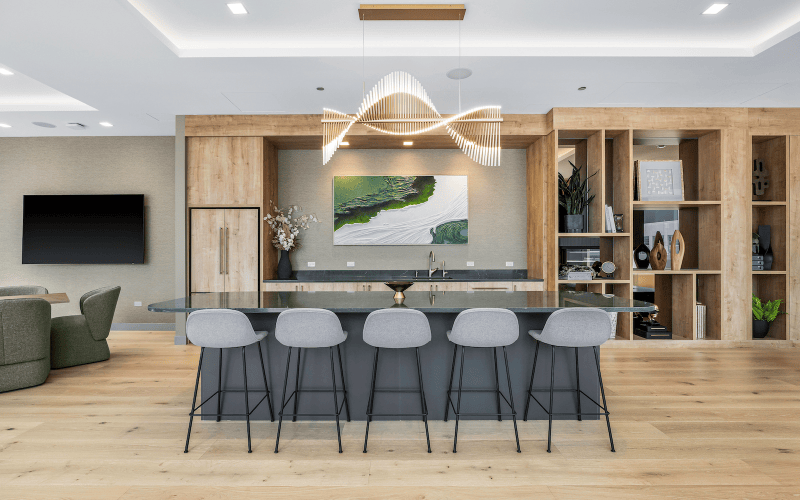 Resident lounges for entertaining or relaxing