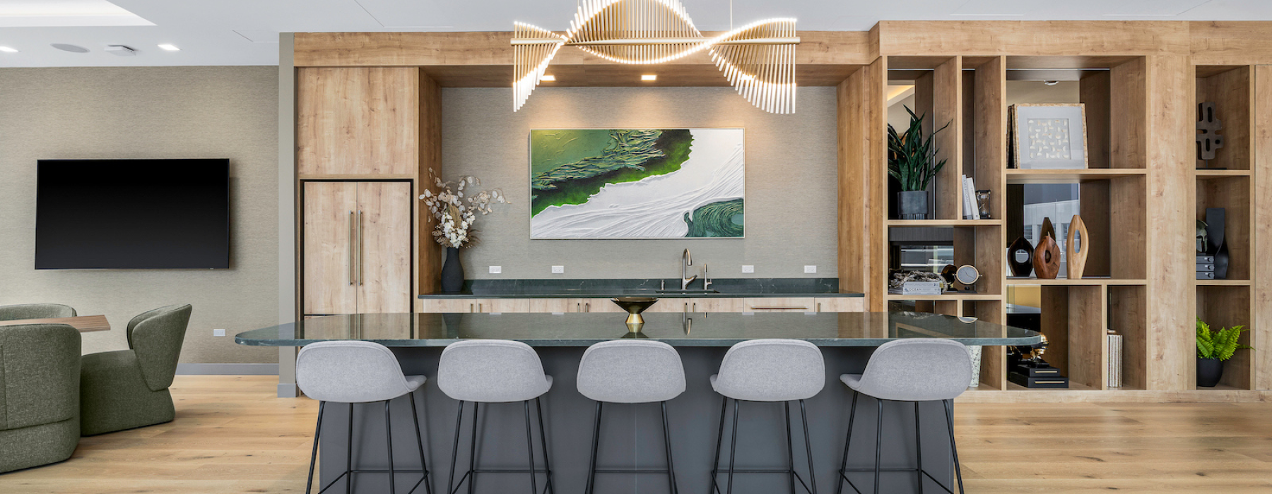 Resident lounges for entertaining or relaxing