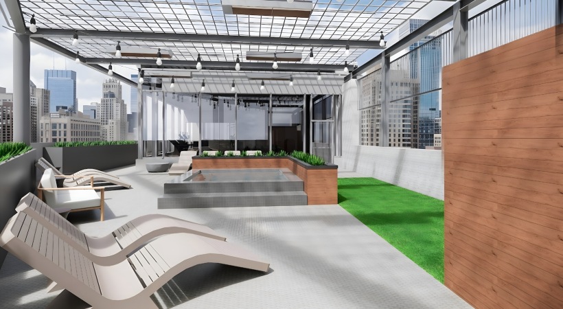 All-season wellness terrace with sauna & hot tub