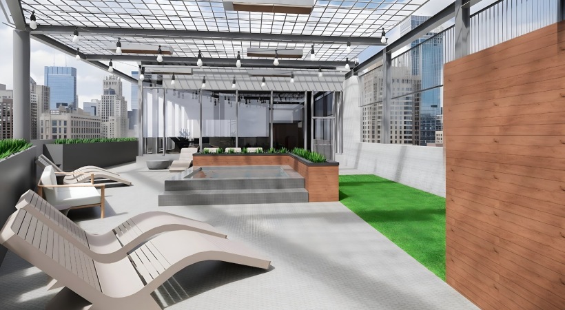 All-season wellness terrace with sauna & hot tub